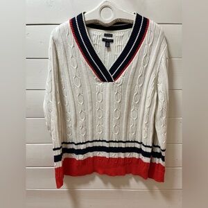 TOMMY HILFIGER Off-White Cable Knit Sweater XXL